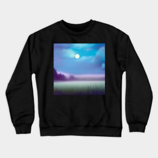 Barovian Field at Night - Watercolor Inspired Print Crewneck Sweatshirt